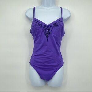 NWT Roidal Swimwear Marabu One Piece Swimsuit Purple Size 12